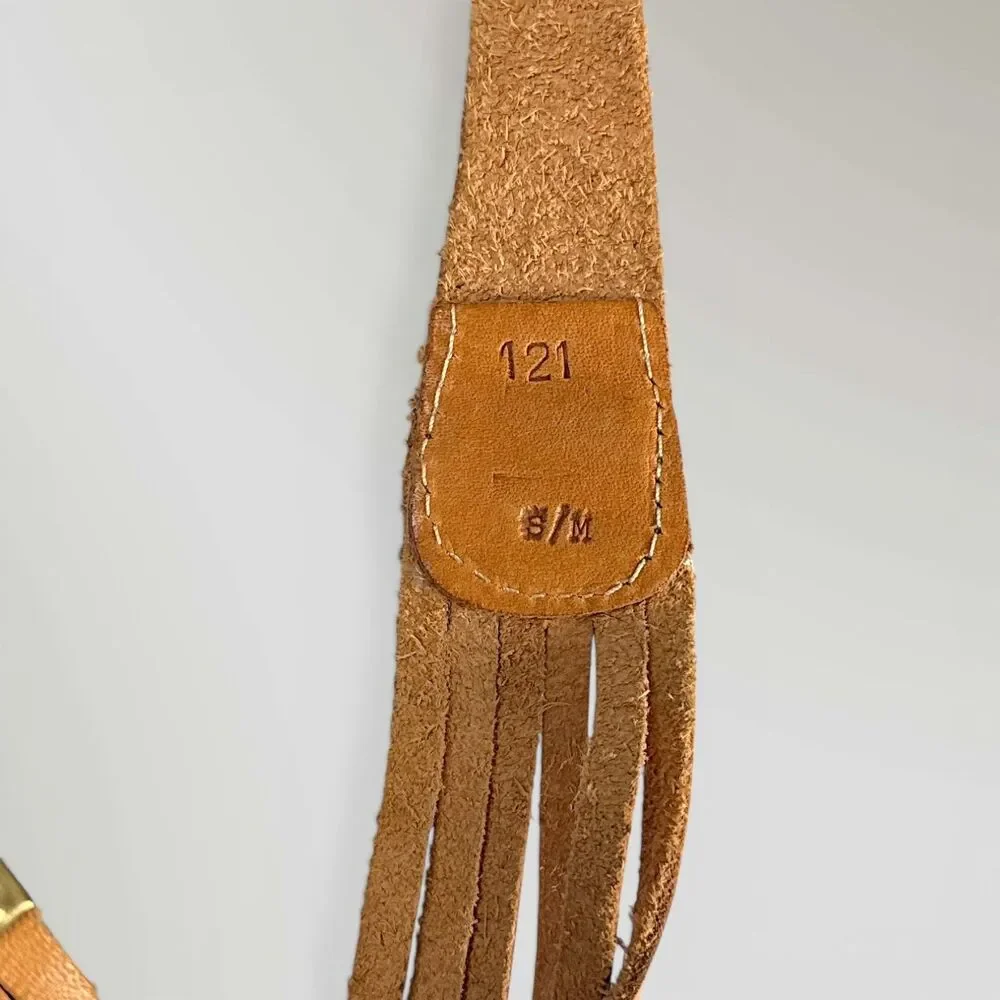 Vintage Western Concho Belt Argentina Leather S/M Boho Y2K Metal Stud Waist Belt - Picture 5 of 7